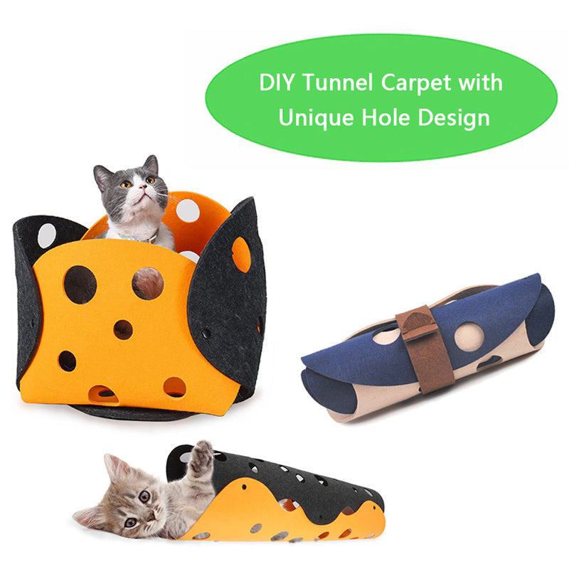 Interactive Felt Tunnel Mat – Play, Hide, & Rest!