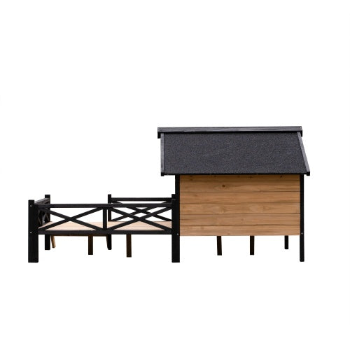 Outdoor Large Cabin-Style Wooden Kennel with Porch – Ultimate Comfort for Your Pet!
