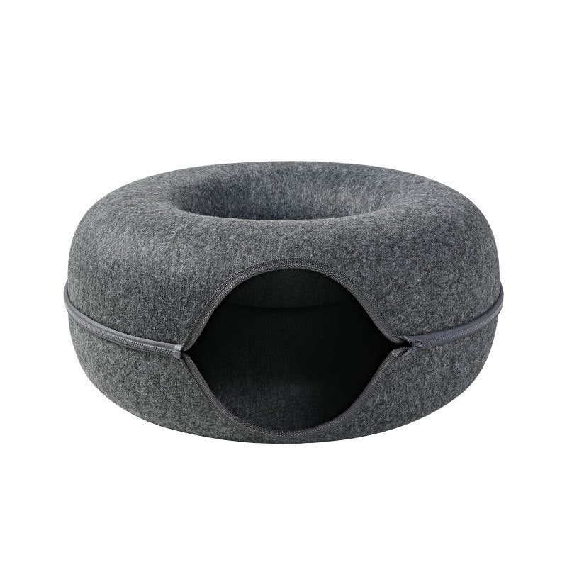 Cat Felt Tunnel Nest – Cozy, Fun, & Washable!