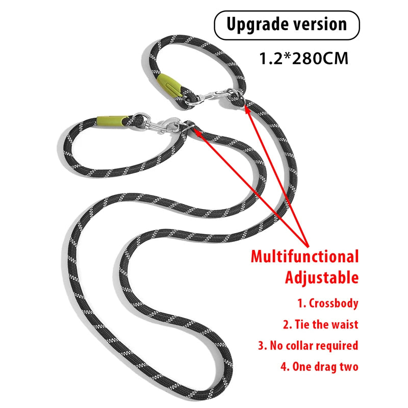 πΎ Reflective Nylon Dog Leash β Safety & Comfort for Every Walk! πΎ