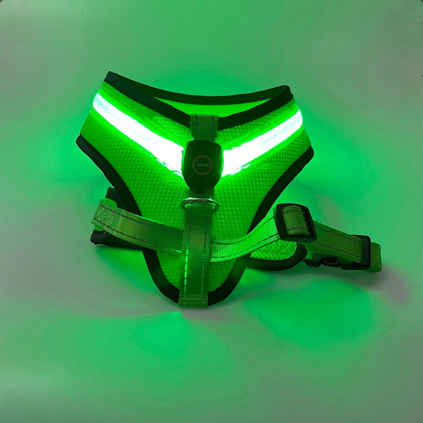 LED USB Rechargeable Dog Harness – Safety Night Glow Chest Strap