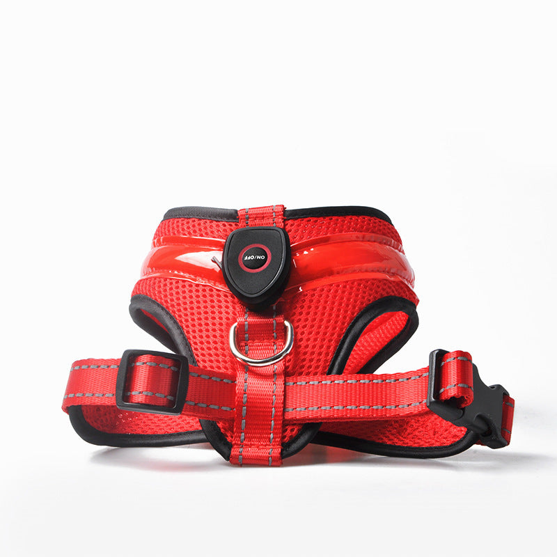 LED USB Rechargeable Dog Harness – Safety Night Glow Chest Strap