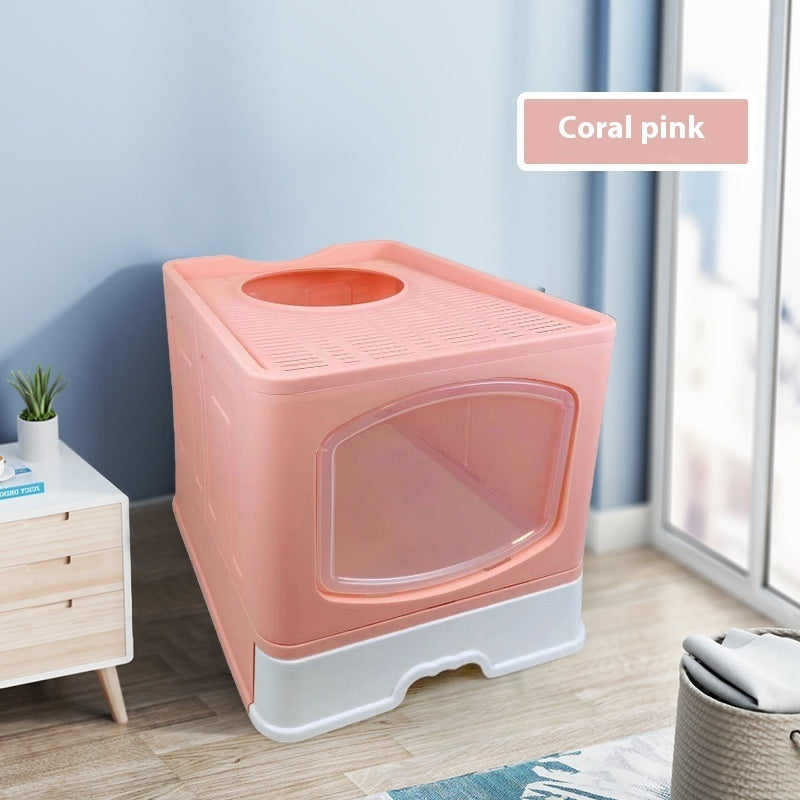 No Plus-sized Folding Litter Box Fully Enclosed Cat Toilet