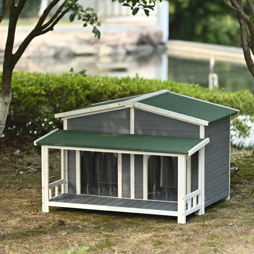 GO 47.2" Large Wooden Dog House – The Perfect Outdoor & Indoor Retreat!