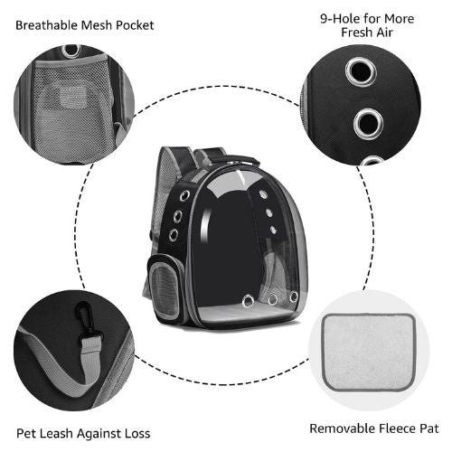 Transparent Capsule Pet Backpack – Travel in Style & Comfort!