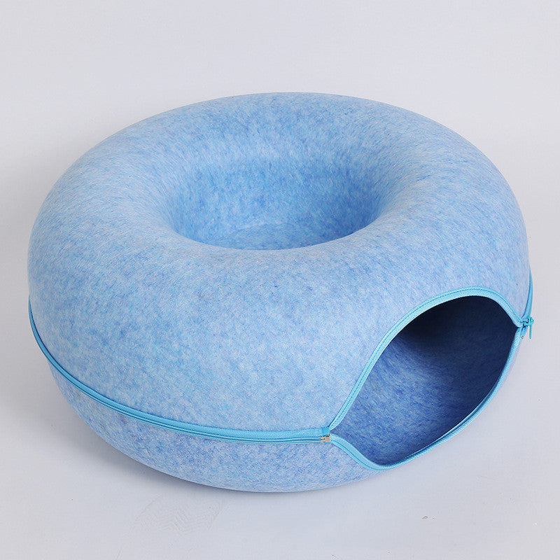 Cat Felt Tunnel Nest – Cozy, Fun, & Washable!