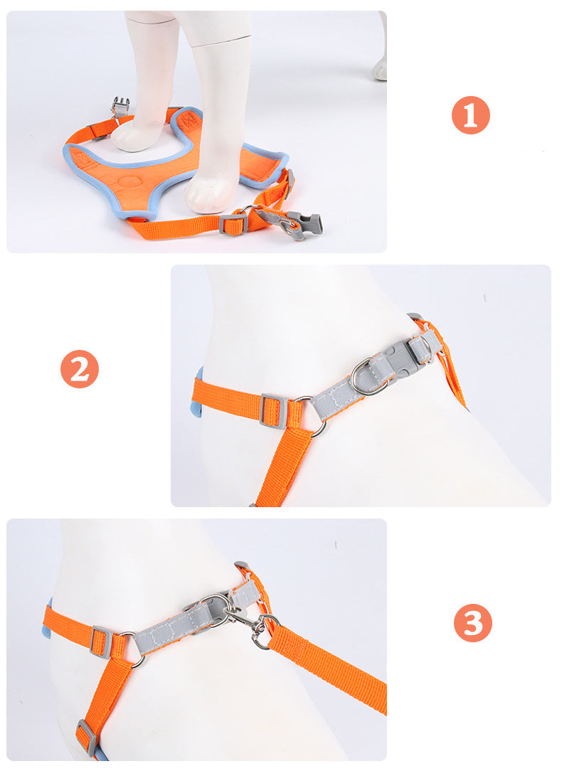 Soft & Comfortable Reflective Dog Harness with Leash