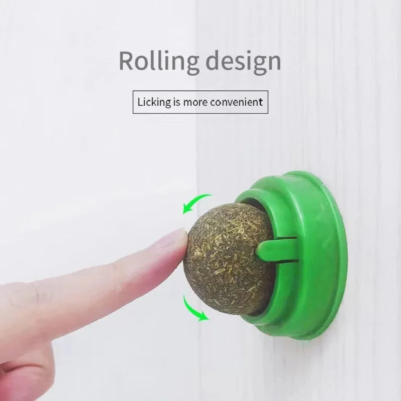3 Pcs Catnip Balls for Cats – Wall-Mounted Interactive Cat Toys for Indoor Cats