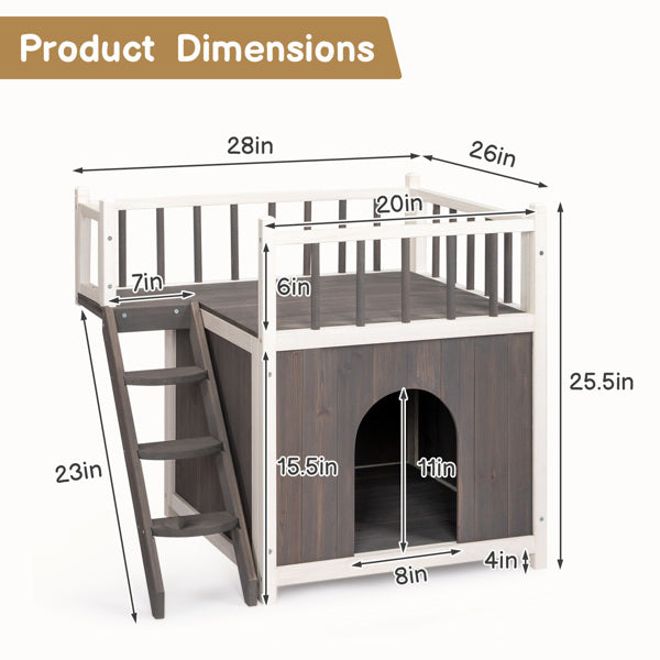 2-Story Wooden Feral Cat House – A Cozy Haven for Your Feline Friends!