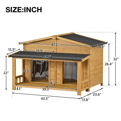 GO 47.2" Large Wooden Dog House – The Perfect Home for Your Pup!