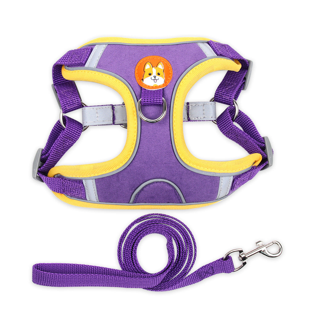 Soft & Comfortable Reflective Dog Harness with Leash