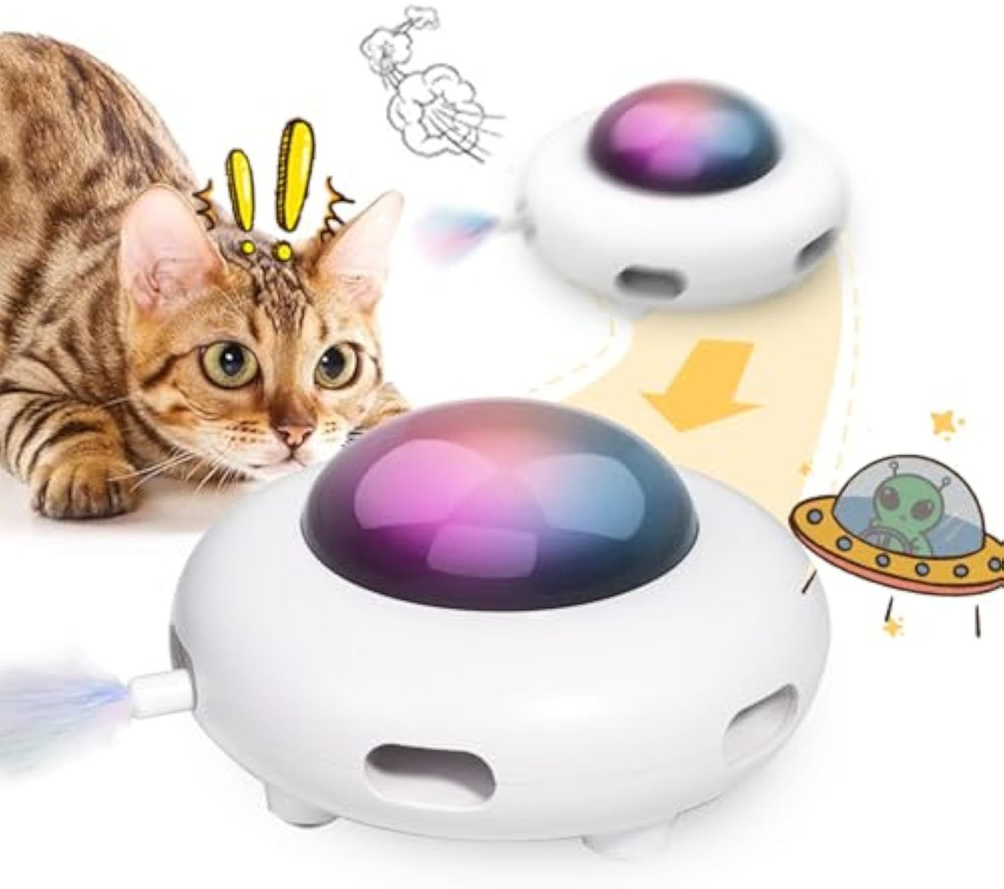 Automatic Kitten Toy Moving Feather Kicker Exercise Hair Removal Toy