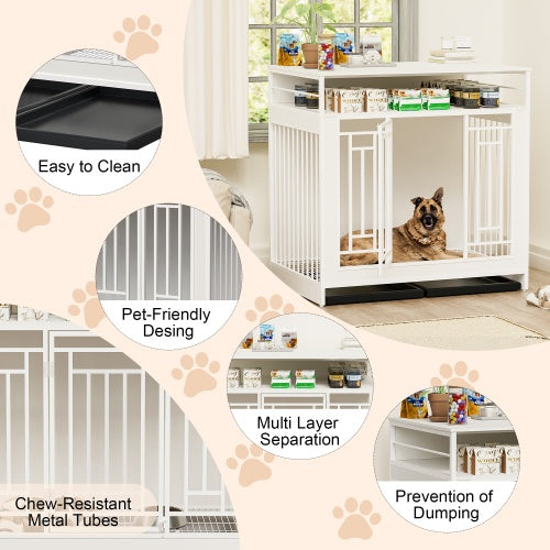 43.3” Large Wooden Dog Cage Furniture – Stylish & Functional Pet House!