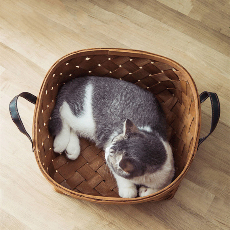 Bamboo Rattan Pet Bed House