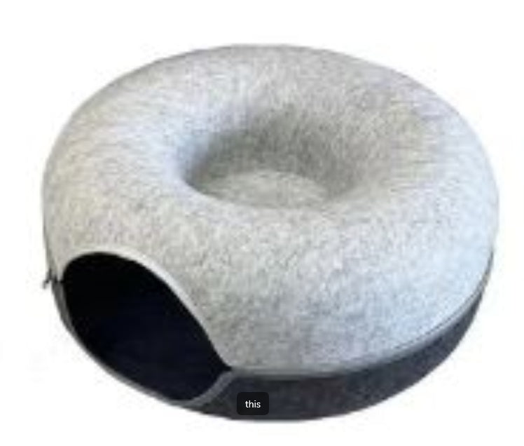 Cat Felt Tunnel Nest – Cozy, Fun, & Washable!