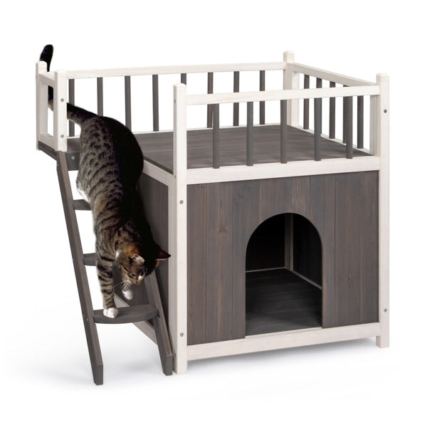 2-Story Wooden Feral Cat House – A Cozy Haven for Your Feline Friends!