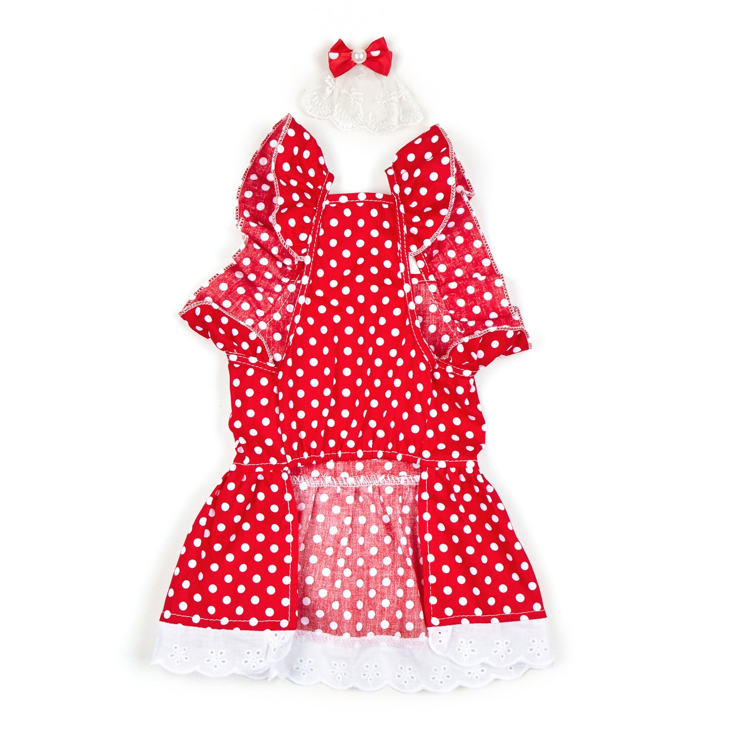 Polka Dot Pet Dress with Headband – Adorable & Stylish Outfit! ✨