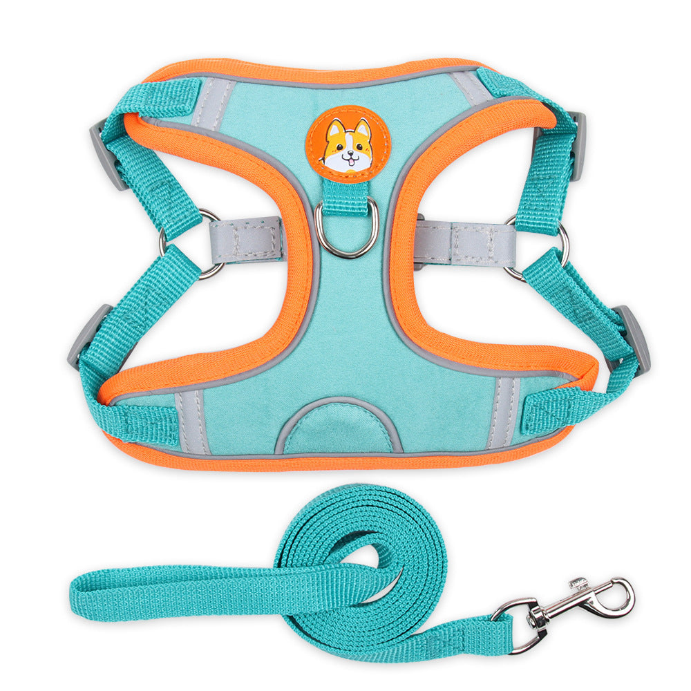 Soft & Comfortable Reflective Dog Harness with Leash