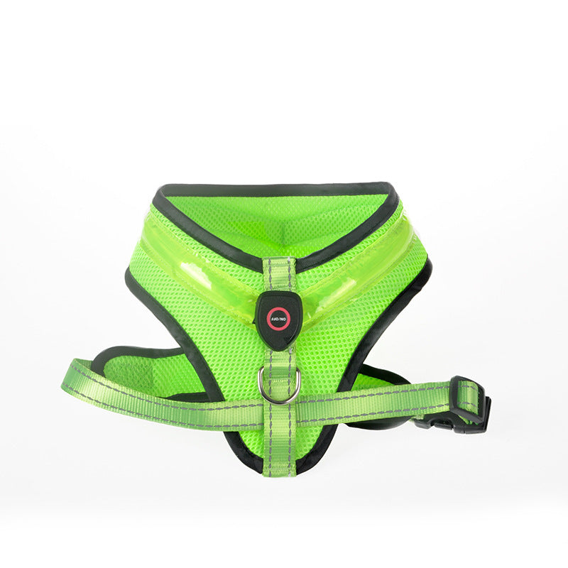 LED USB Rechargeable Dog Harness – Safety Night Glow Chest Strap