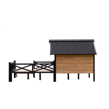Outdoor Large Cabin-Style Wooden Kennel with Porch – Ultimate Comfort for Your Pet!