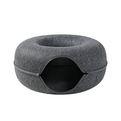 Cat Felt Tunnel Nest – Cozy, Fun, & Washable!