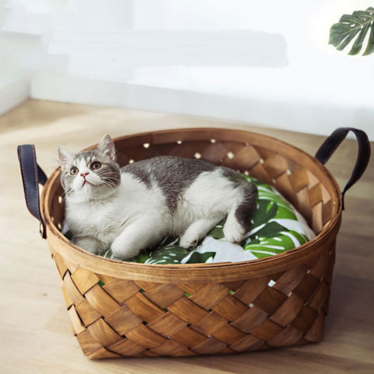 Bamboo Rattan Pet Bed House