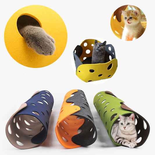 Interactive Felt Tunnel Mat – Play, Hide, & Rest!