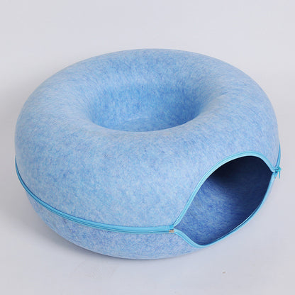 Cat Felt Tunnel Nest – Cozy, Fun, & Washable!