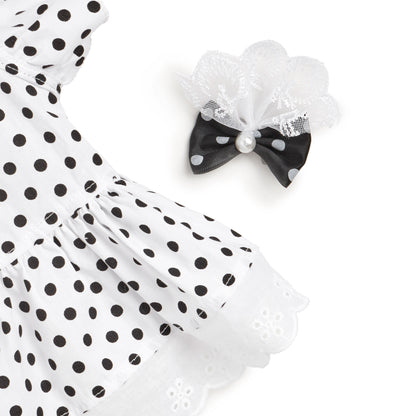 Polka Dot Pet Dress with Headband – Adorable & Stylish Outfit! ✨