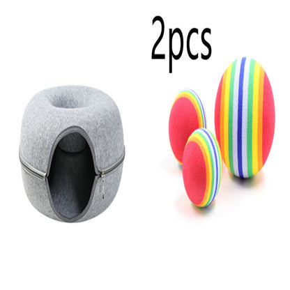 Cat Felt Tunnel Nest – Cozy, Fun, & Washable!
