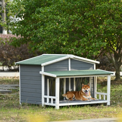 GO 47.2" Large Wooden Dog House – The Perfect Outdoor & Indoor Retreat!