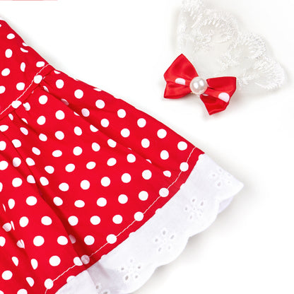 Polka Dot Pet Dress with Headband – Adorable & Stylish Outfit! ✨