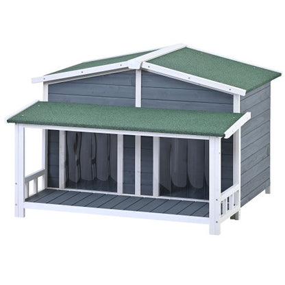 GO 47.2" Large Wooden Dog House – The Perfect Outdoor & Indoor Retreat!