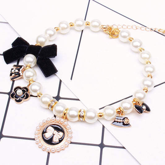 Dog Chain Teddy Lace Bow