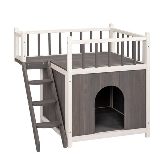 2-Story Wooden Feral Cat House – A Cozy Haven for Your Feline Friends!