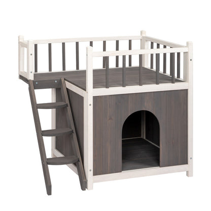 2-Story Wooden Feral Cat House – A Cozy Haven for Your Feline Friends!