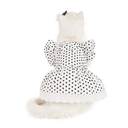 Polka Dot Pet Dress with Headband – Adorable & Stylish Outfit! ✨