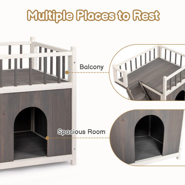 2-Story Wooden Feral Cat House – A Cozy Haven for Your Feline Friends!